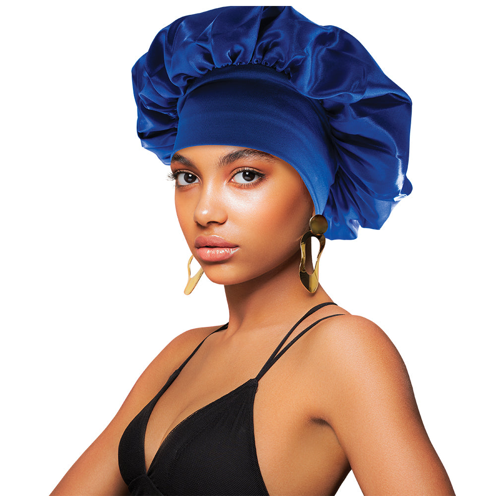 SATIN WIDE-EDGE SOLID COLOR BONNET CAP