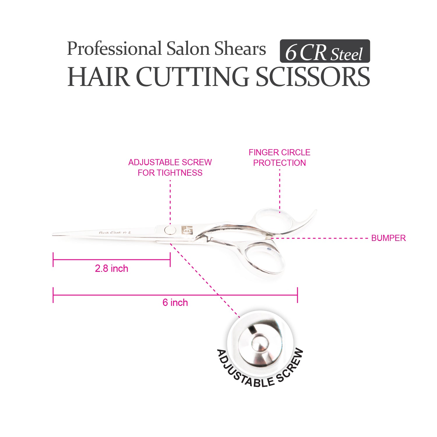 Professional 6" Salon Hair Cutting Scissors (6CR Steel)