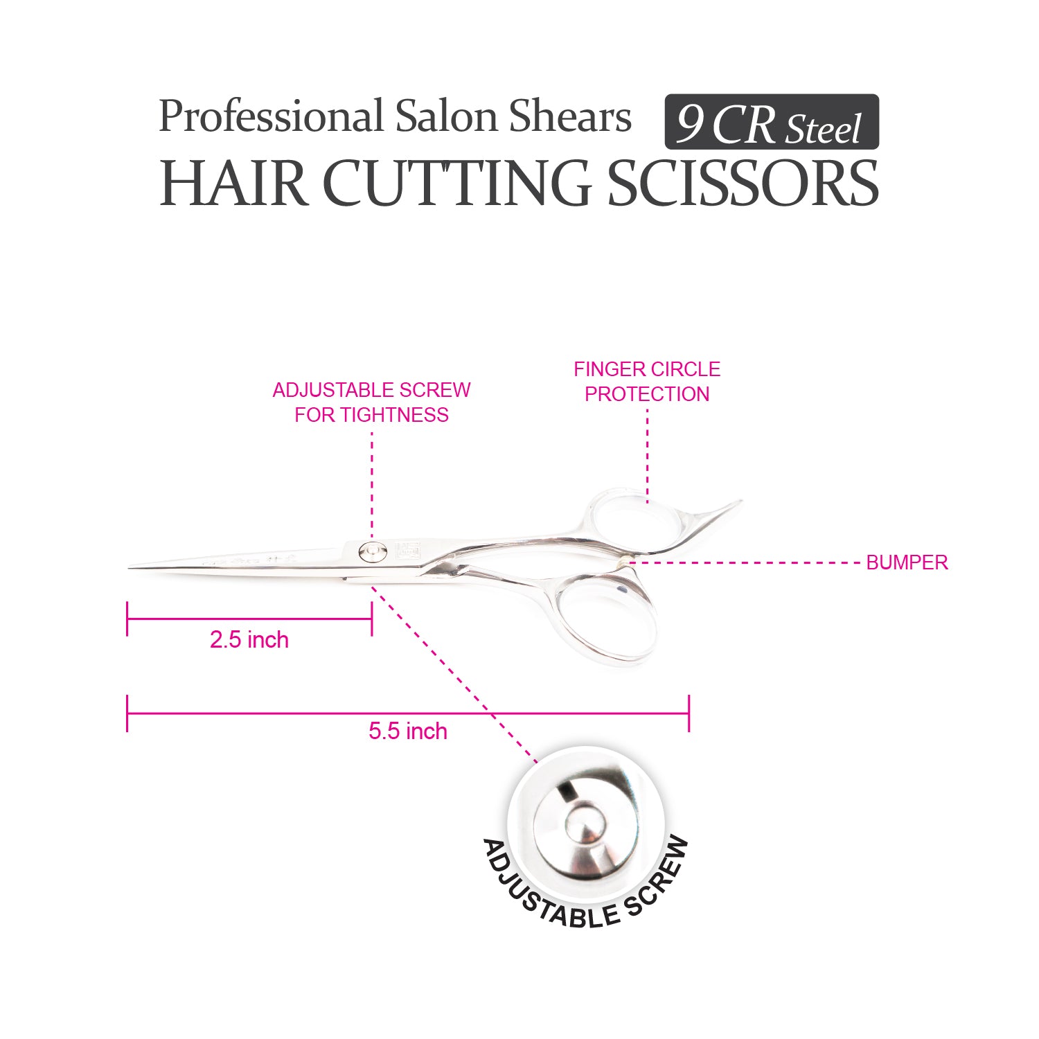 Professional 5.5" Salon Hair Cutting Scissors (9CR Steel)