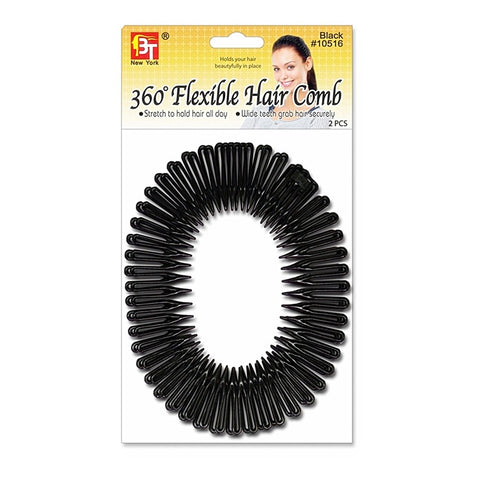 360' FLEXIBLE HAIR COMBS (BLACK)