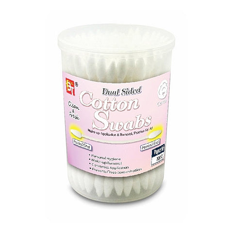 WHITE NAIL COTTON POINT SWABS JAR (100-PCS)