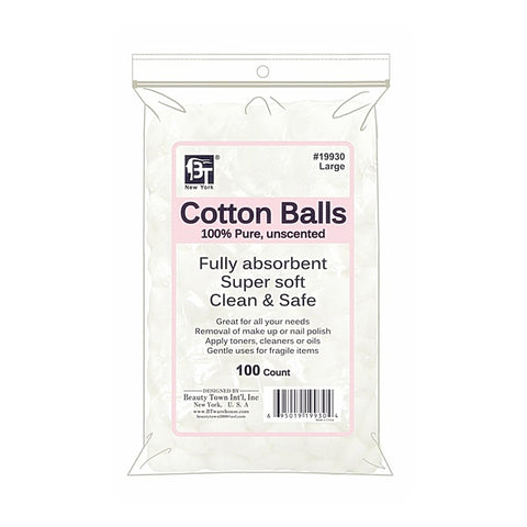 COTTON BALLS 100 PCS LARGE (100% PURE, UNSCENTED)