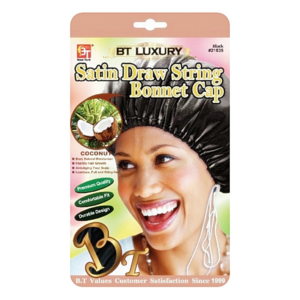 Satin Draw String Bonnet Cap - Coconut Oil Treated