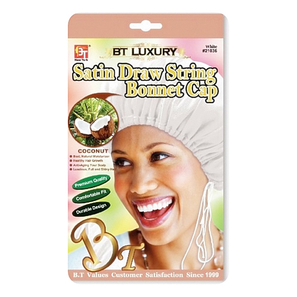 Satin Draw String Bonnet Cap - Coconut Oil Treated