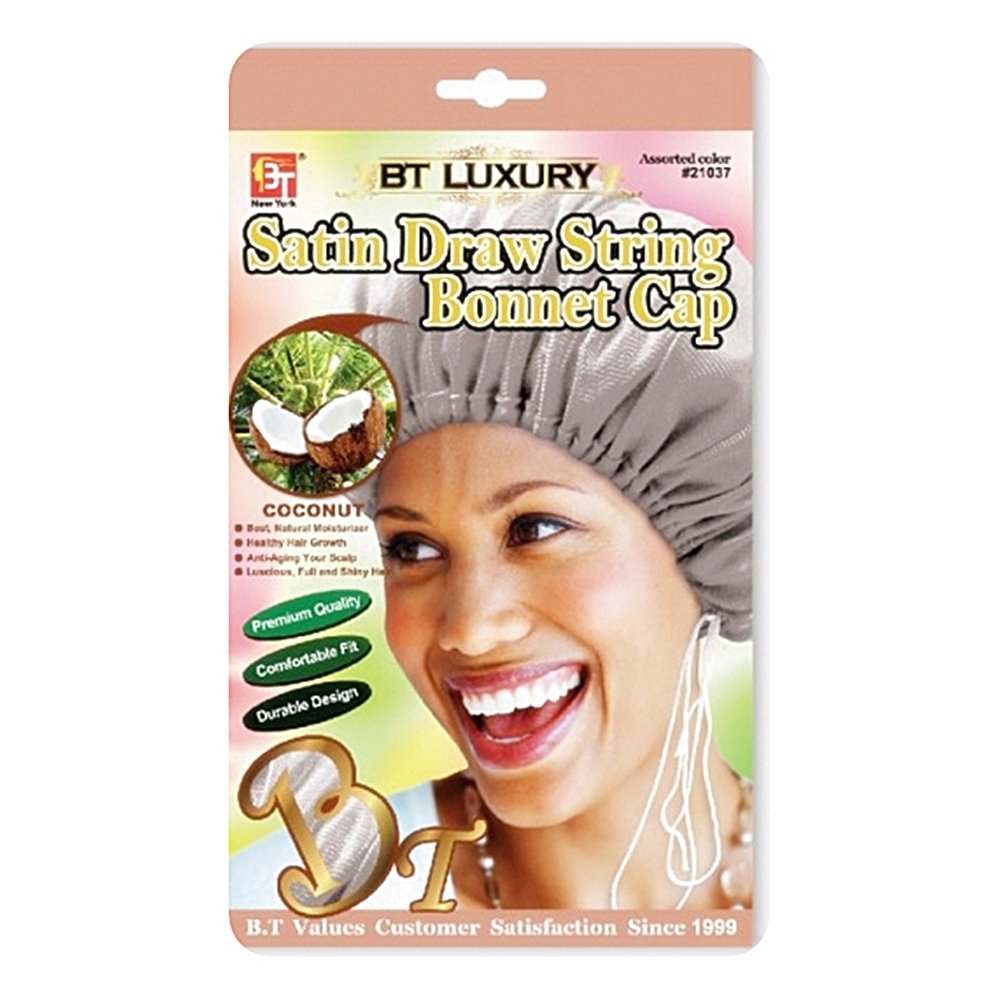 Satin Draw String Bonnet Cap - Coconut Oil Treated